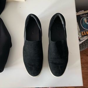 Vince black slip on sneakers